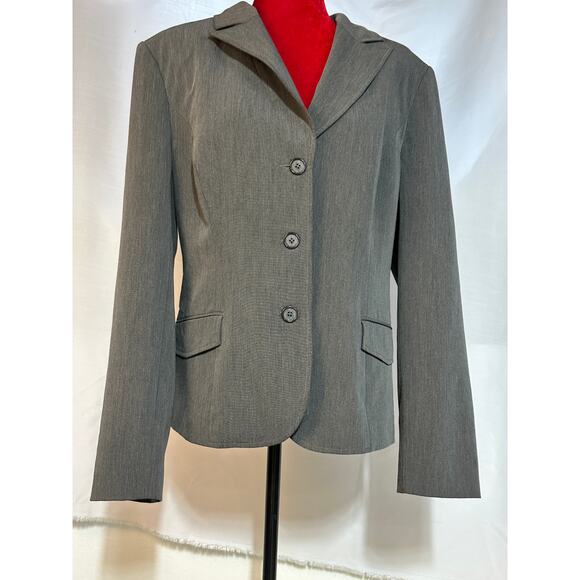 Style & Co. Blazer Jacket Women Sz 18 Stretch Heather Gray w Shoulder Pads - Picture 1 of 4